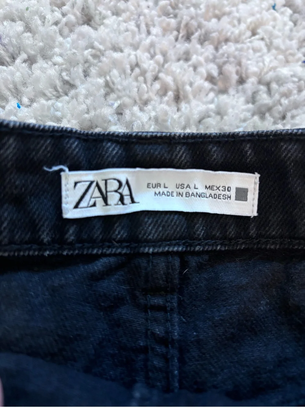 Zara High-Waist Black Denim Maxi Skirt with Front Slit